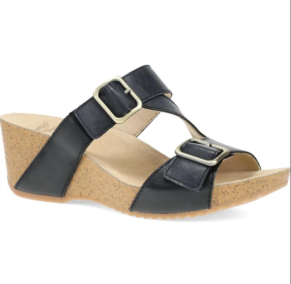 NEW DANSKO women's selene wedge sandal in black